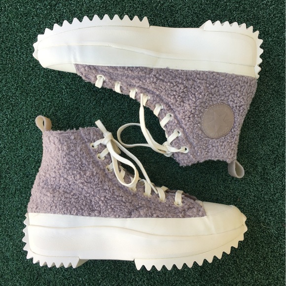 NWT Converse CTAS Faux Shearling Run Star Hike Platform Sneaker Mauve Purple 9 - Picture 11 of 13